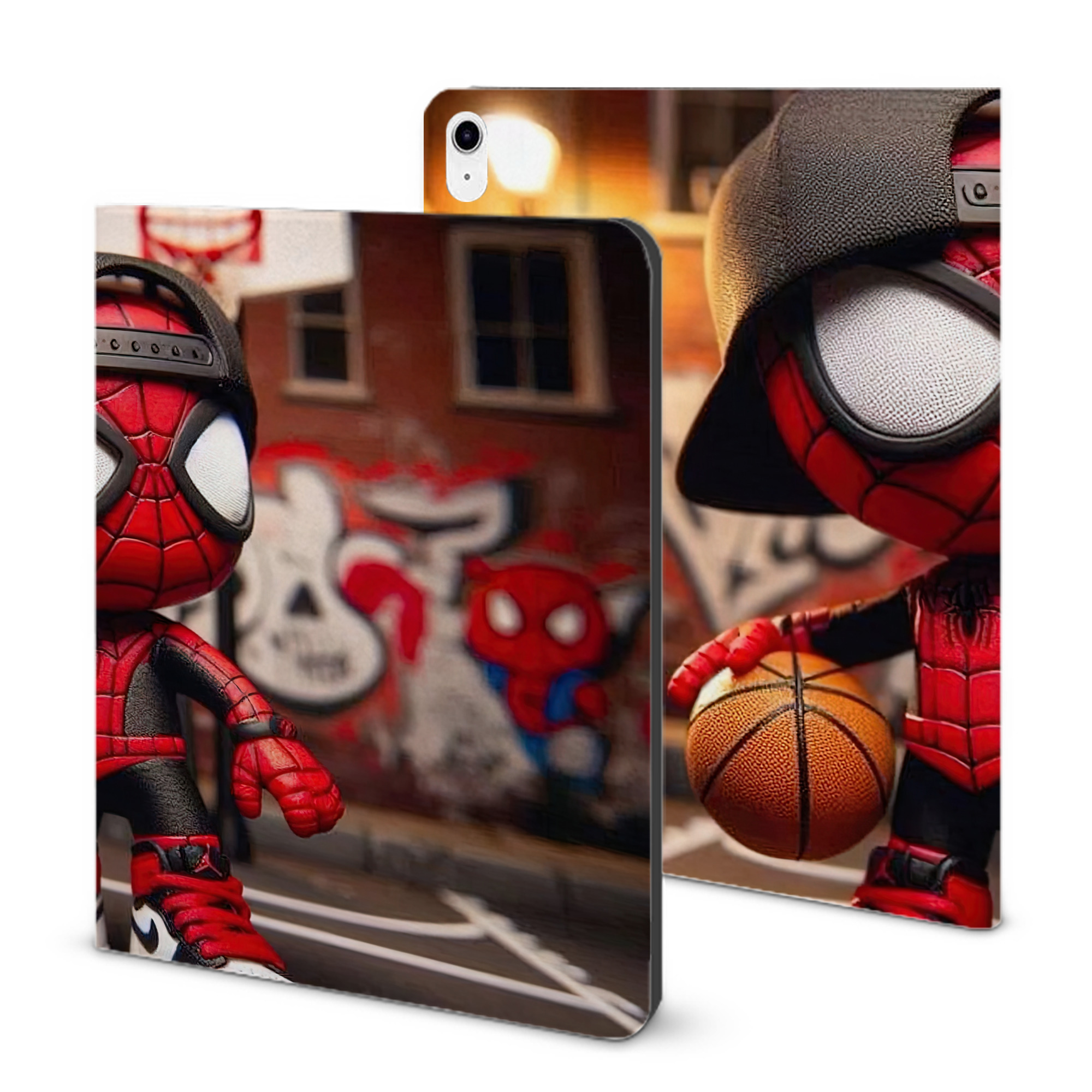 （画像用） Spider Man スパイダーマン IPad ケース ブック型 PUレザー TPU 耐衝撃 軽量 薄型 ペン収納なし 全面保護 IPad 各モデル対応
